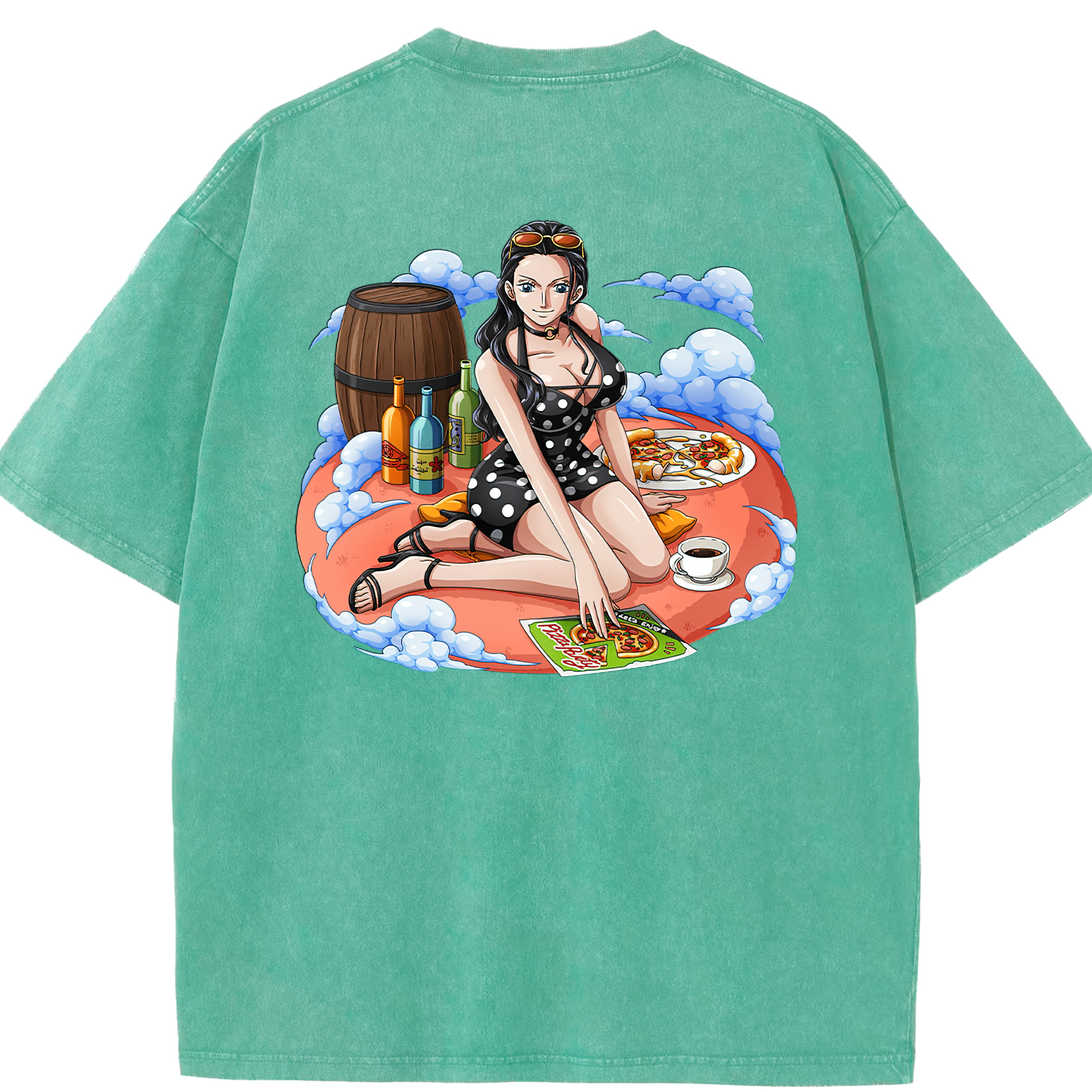 ワンピース ニコ・ロビン ONE PIECE Nico Robin 綿100% ヴィンテージ風 半袖Tシャツ（背面プリント）